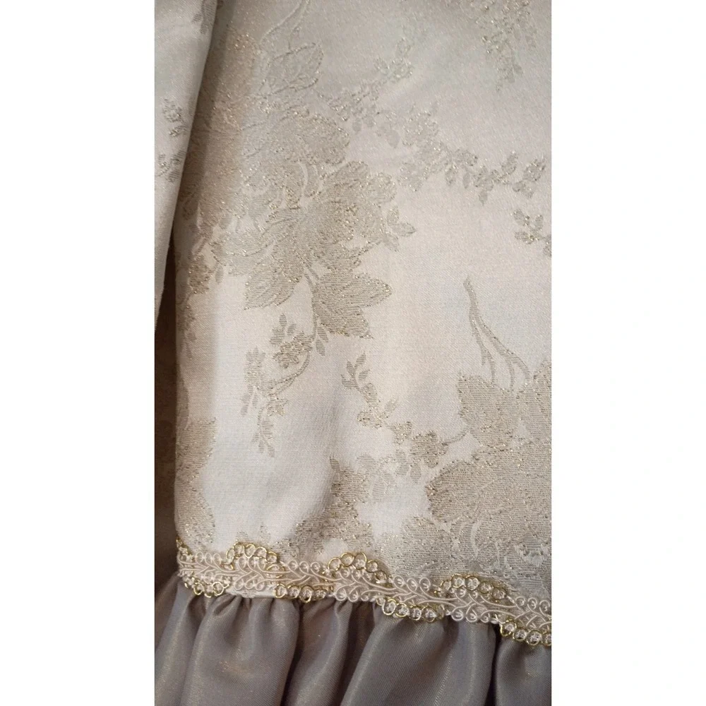 Vintage HoneyBee Victorian Girls Dress Sz 14 Gold Holiday Formal NWT (Has Flaws)